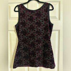 Karen Kane 90s Velvet Floral Stretch Tank Top